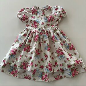 Plum Pudding Vintage Girls 5 Floral Party Dress Spring Summer USA made Pink